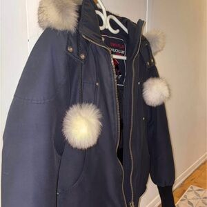 Moose Knuckles Navy Bomber Jacket